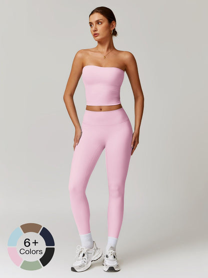 Autumn Winter Fleece Back Yoga Set, High Waist Tight Fit Long Sleeve Workout Clothes - image 12