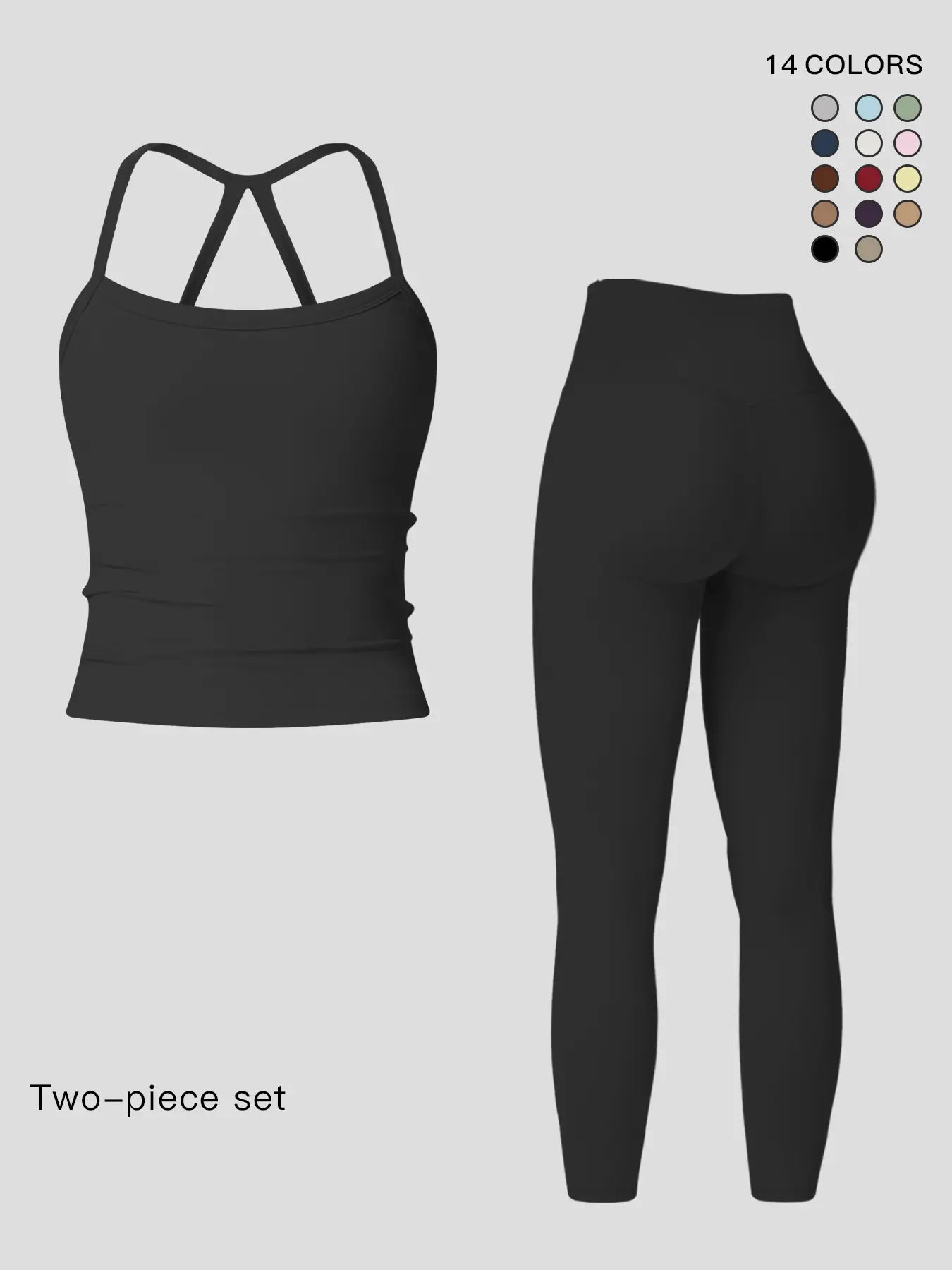 Women's Quick-Dry Yoga Vest Set, Activewear Workout Set