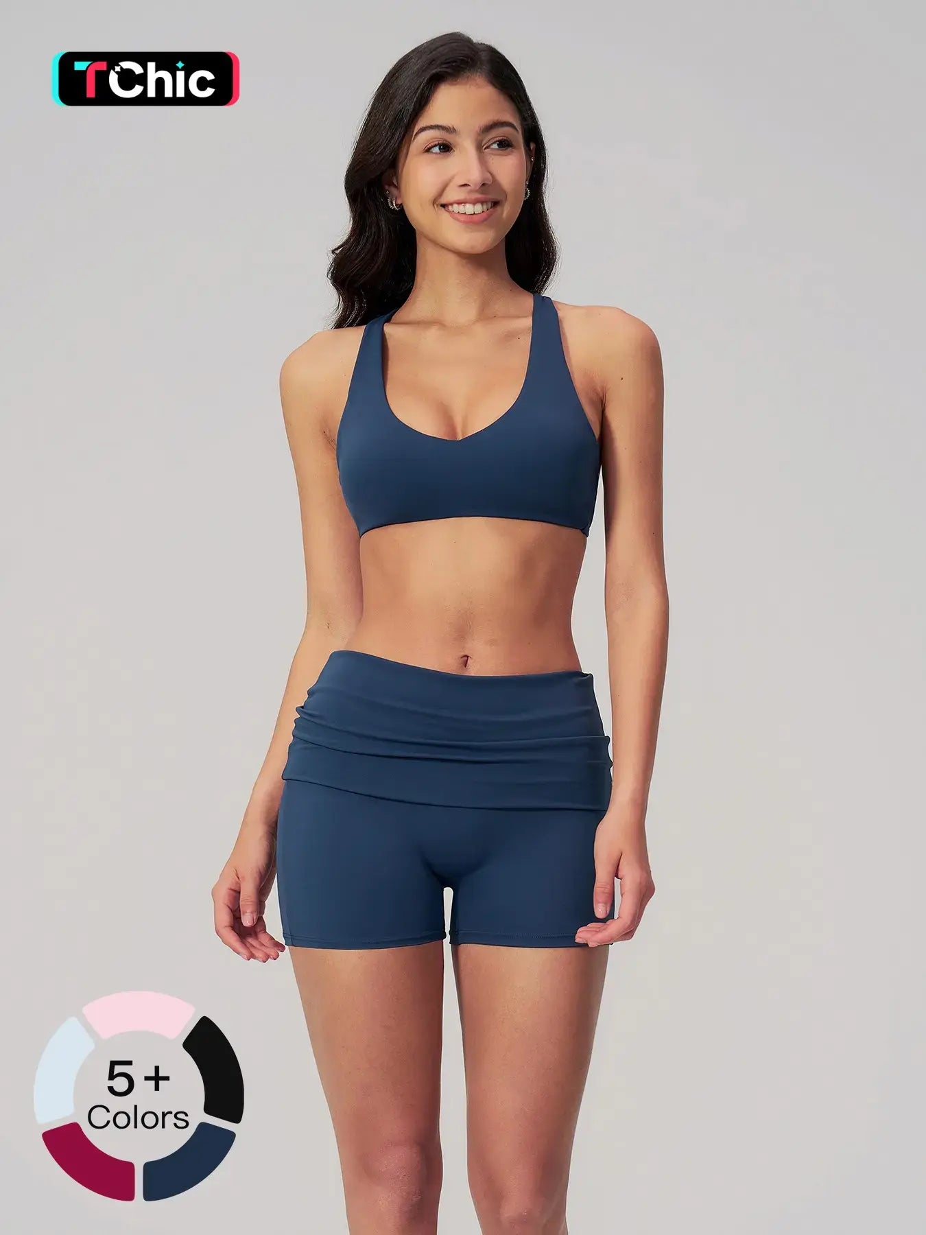 Women's Summer Cross Back Yoga Set, Two-Piece Outdoor Fitness Wear