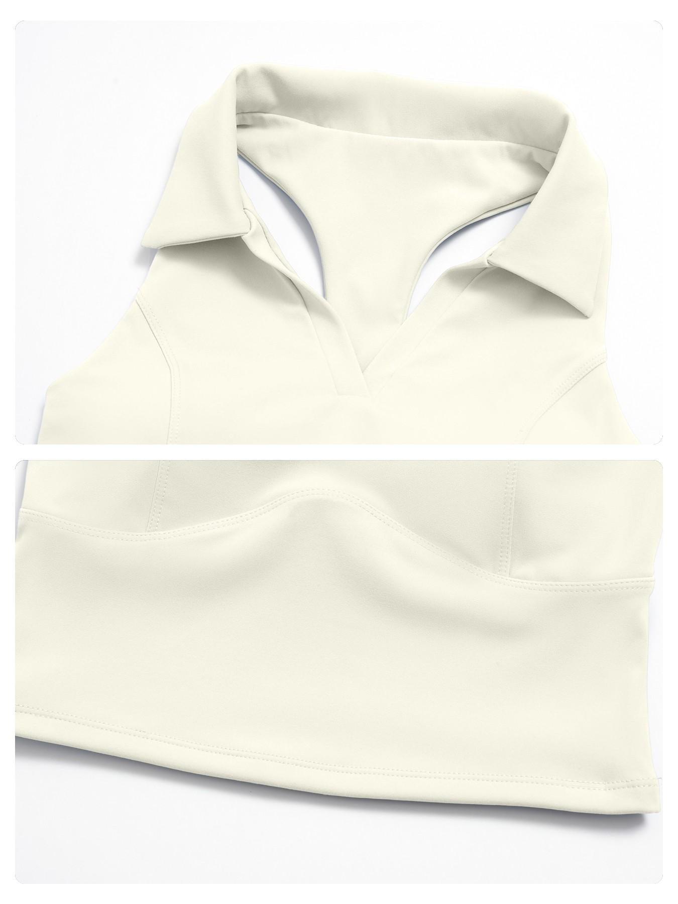 Summer Pilates Yoga Set for Women, Fixed Cup Collar Side Pocket Tennis Dress - image 17
