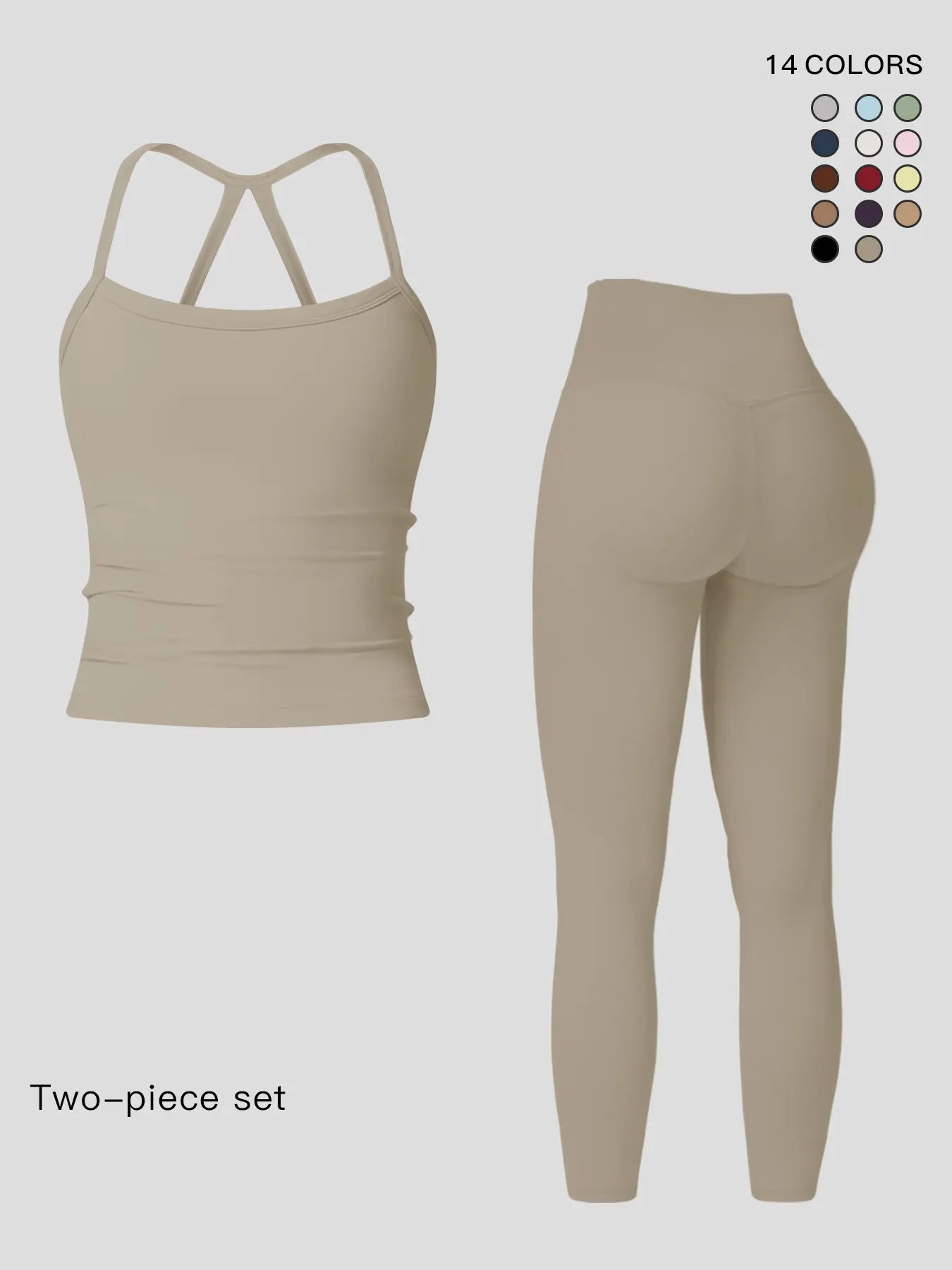 Women's Quick-Dry Yoga Vest Set, Activewear Workout Set
