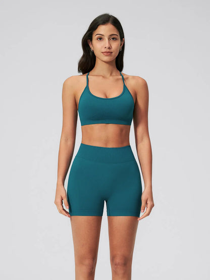 Women's Seamless Backless Yoga Set, Quick-Dry Running Workout Clothes - image 5