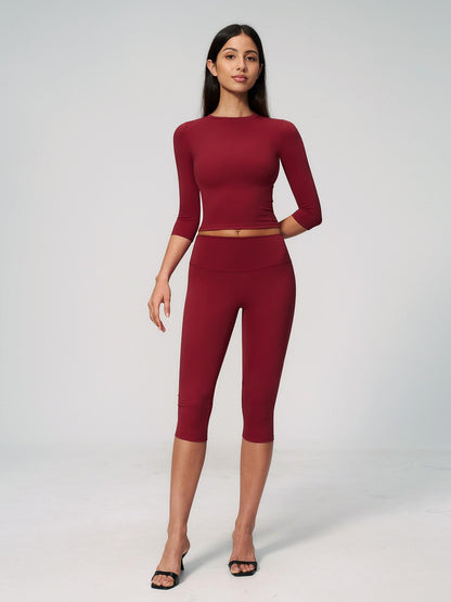 Women's New Fleece Sports Two-Piece Set, High-Waist Slim-Fit for Pilates - image 15