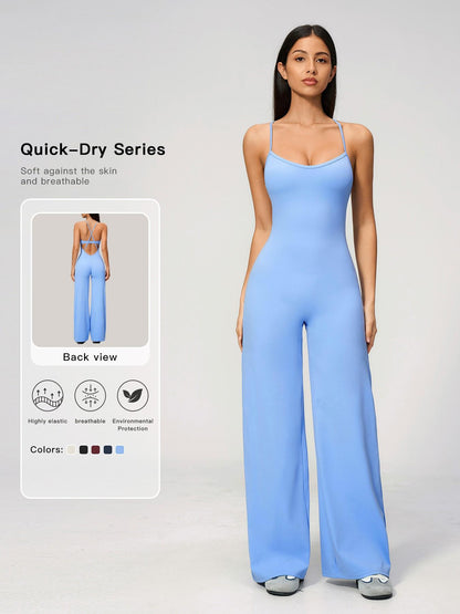 Cross Back Yoga Jumpsuit for Women, Sporty Style - image 11