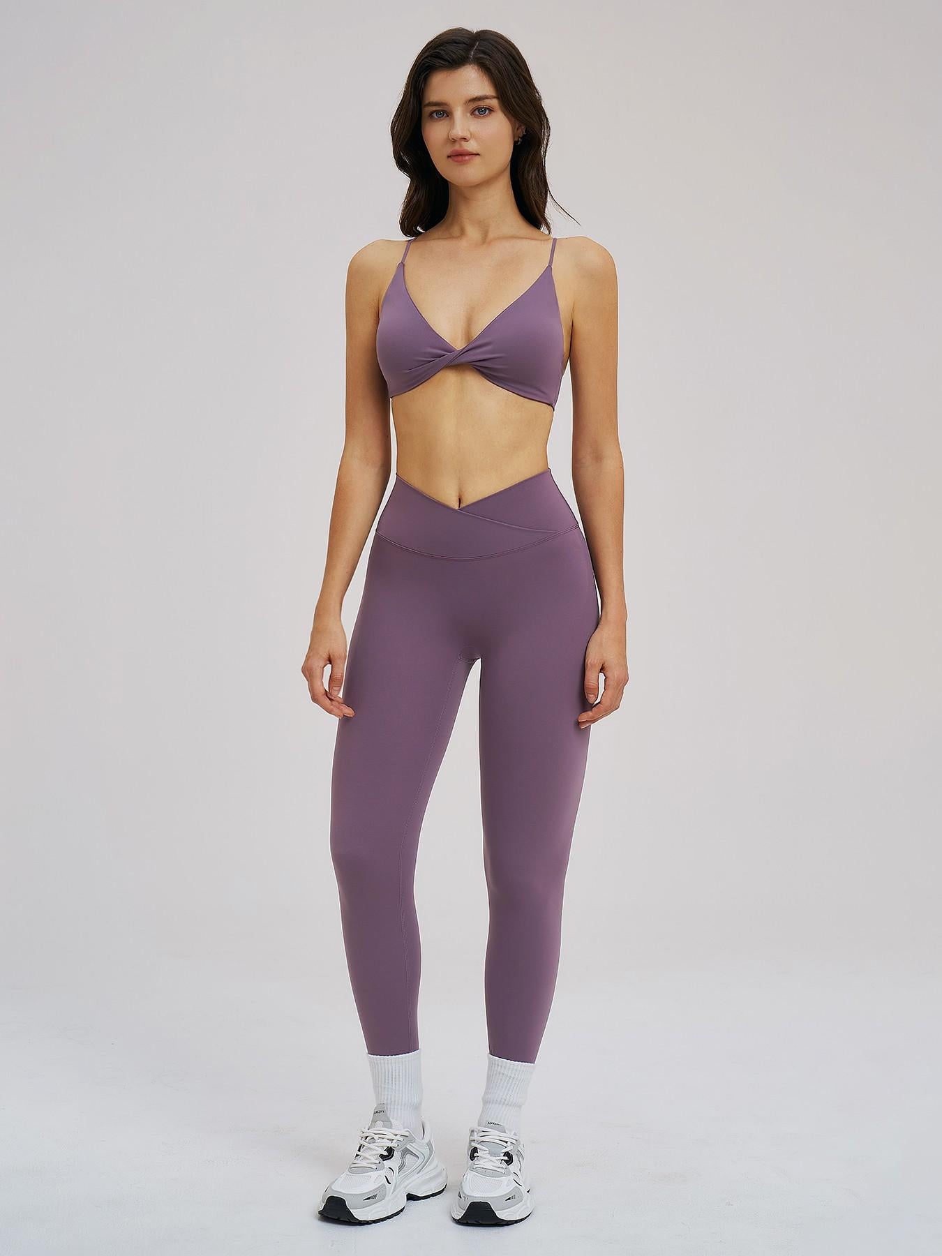 Cross-Border Yoga Set, Fleece-Lined Thin Strap Back Support Tight Fit - image 11