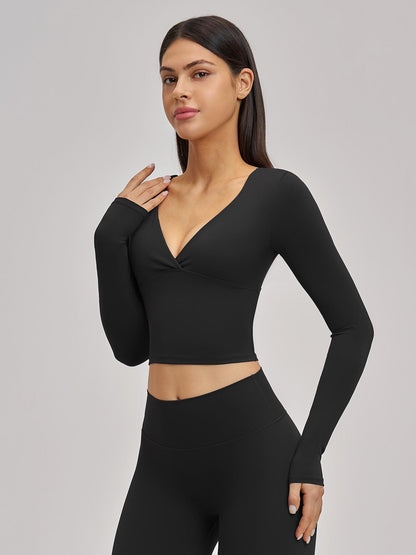 Women's Long Sleeve Yoga Top, European & American Style Spring Summer Pilates Workout Shirt - image 14