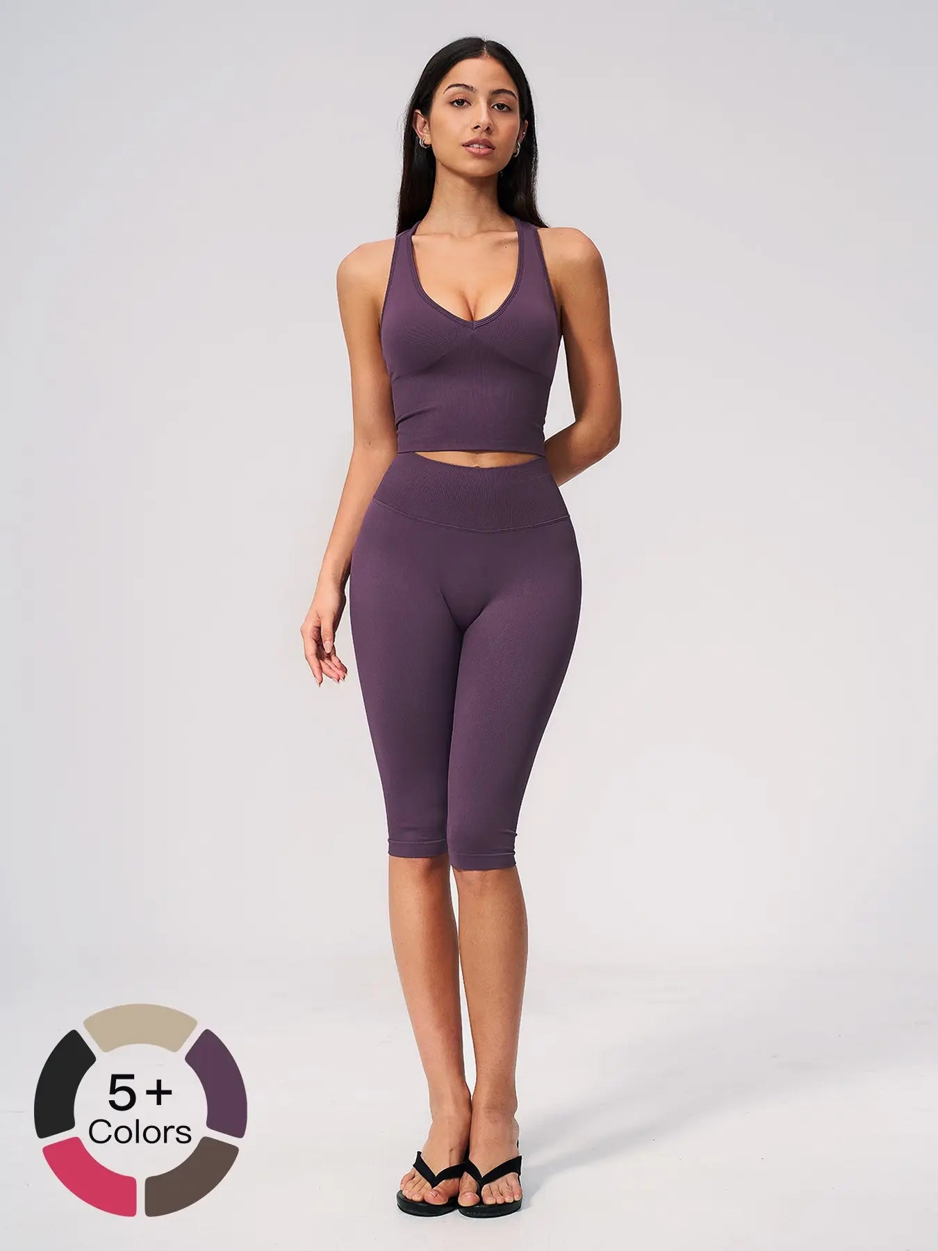 Women's Yoga Set, High-End V Neck Fitness Wear - image 5