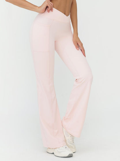 High Waist Naked Feeling Flare Pants Women, Cross Waist Wide Leg Micro Flared Outdoor Casual Sports Pants - image 15