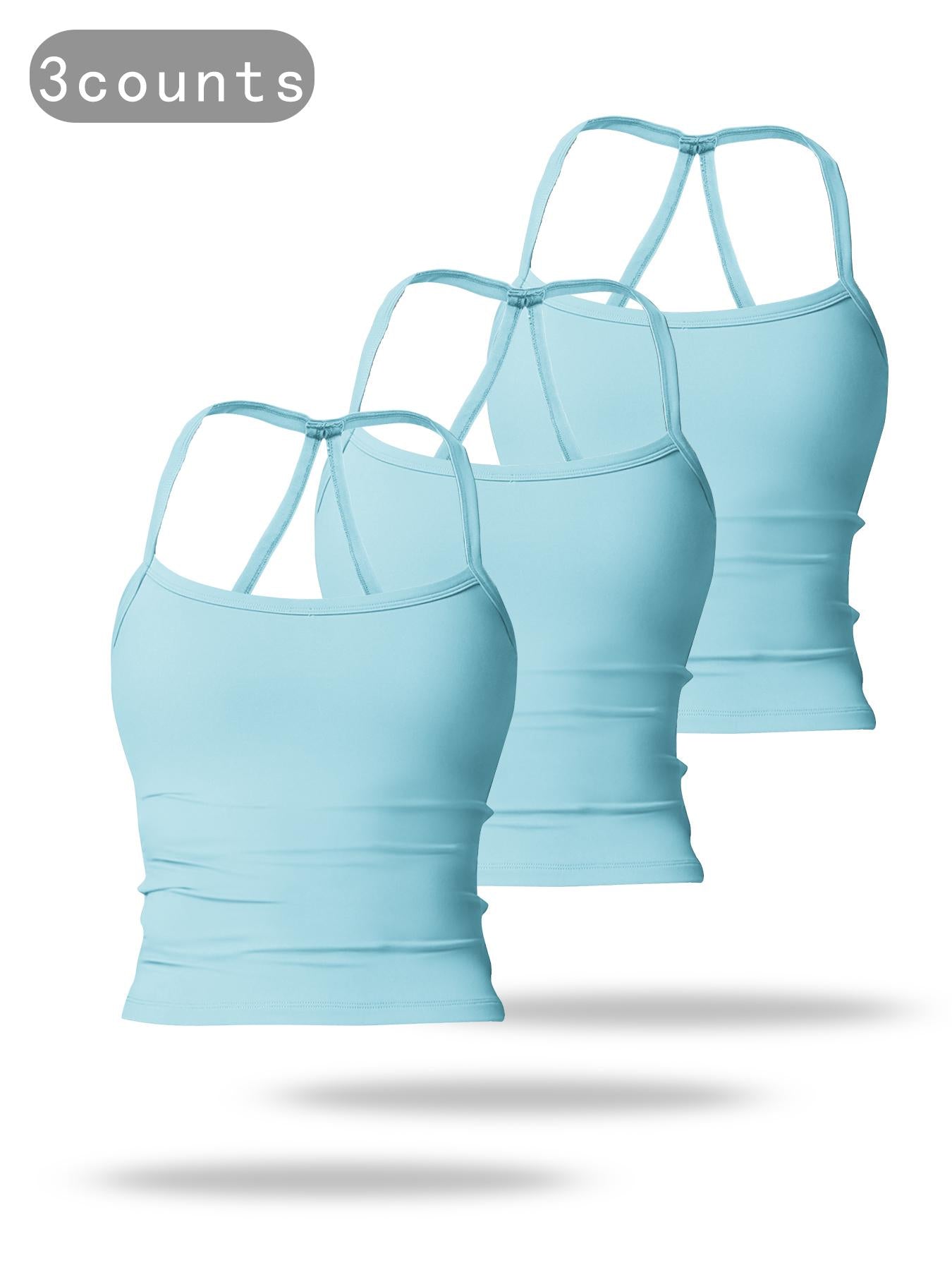 Women's Solid Backless Sports Cami Top, Quick Drying Breathable Sports Cami Top - image 25