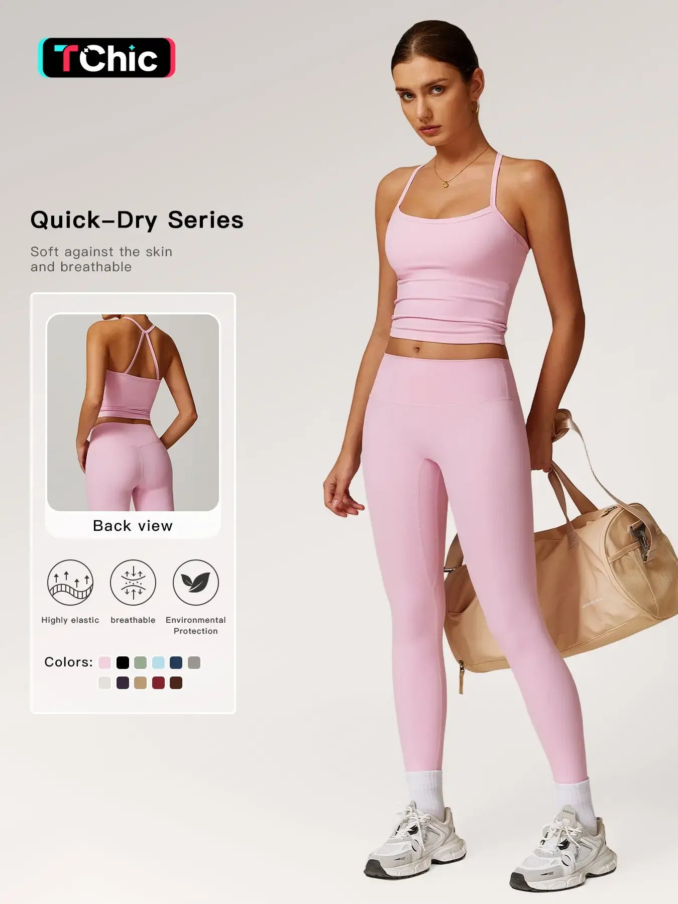 Women's Solid Cut Out Backless Cami Top & High Waist Leggings Tracksuit Set, Sporty Comfy Breathable…