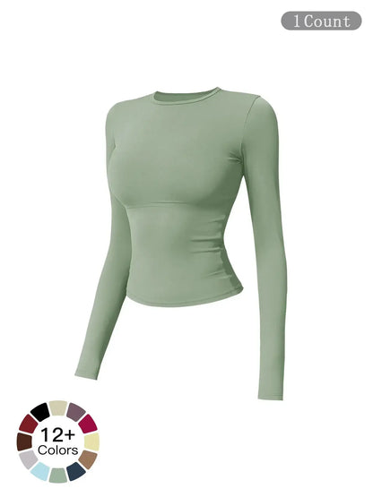 New Fleece Long Sleeve Yoga Top, High Strength Fitness Wear