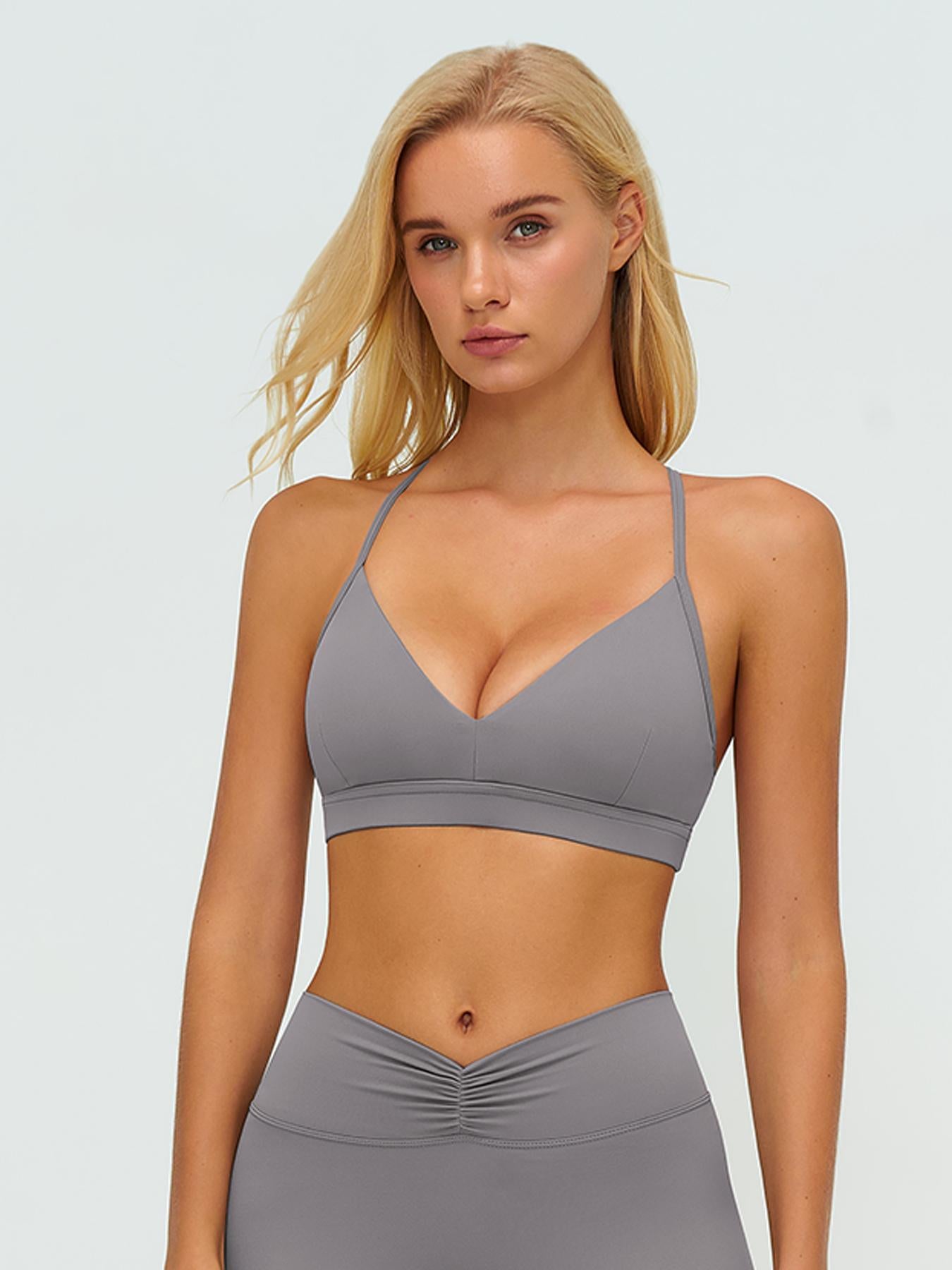 Women's V-Neck Yoga Bra, Y-Type Backless Design - image 12
