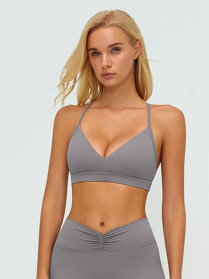 Women's V-Neck Yoga Bra, Y-Type Backless Design - image 12
