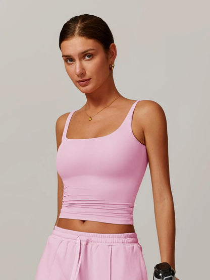 Women's Solid Color Sports Singlet with Built-In Bra Cups, High Stretch Comfortable Breathable Quick… - image 8