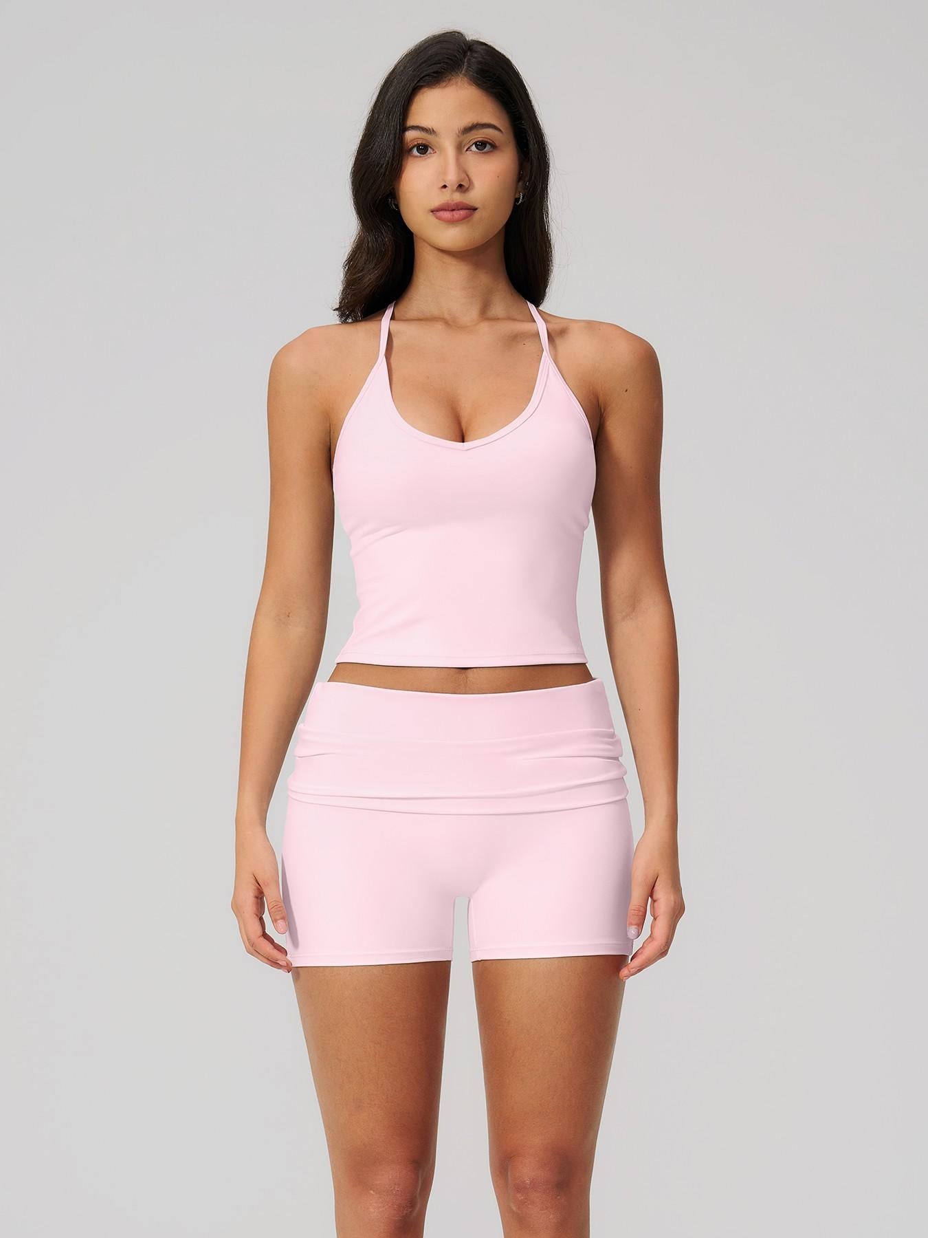 Cross-Border Fuzzy Yoga Set, Halter Backless High-End Fitness Running Sports Yoga Wear - image 15