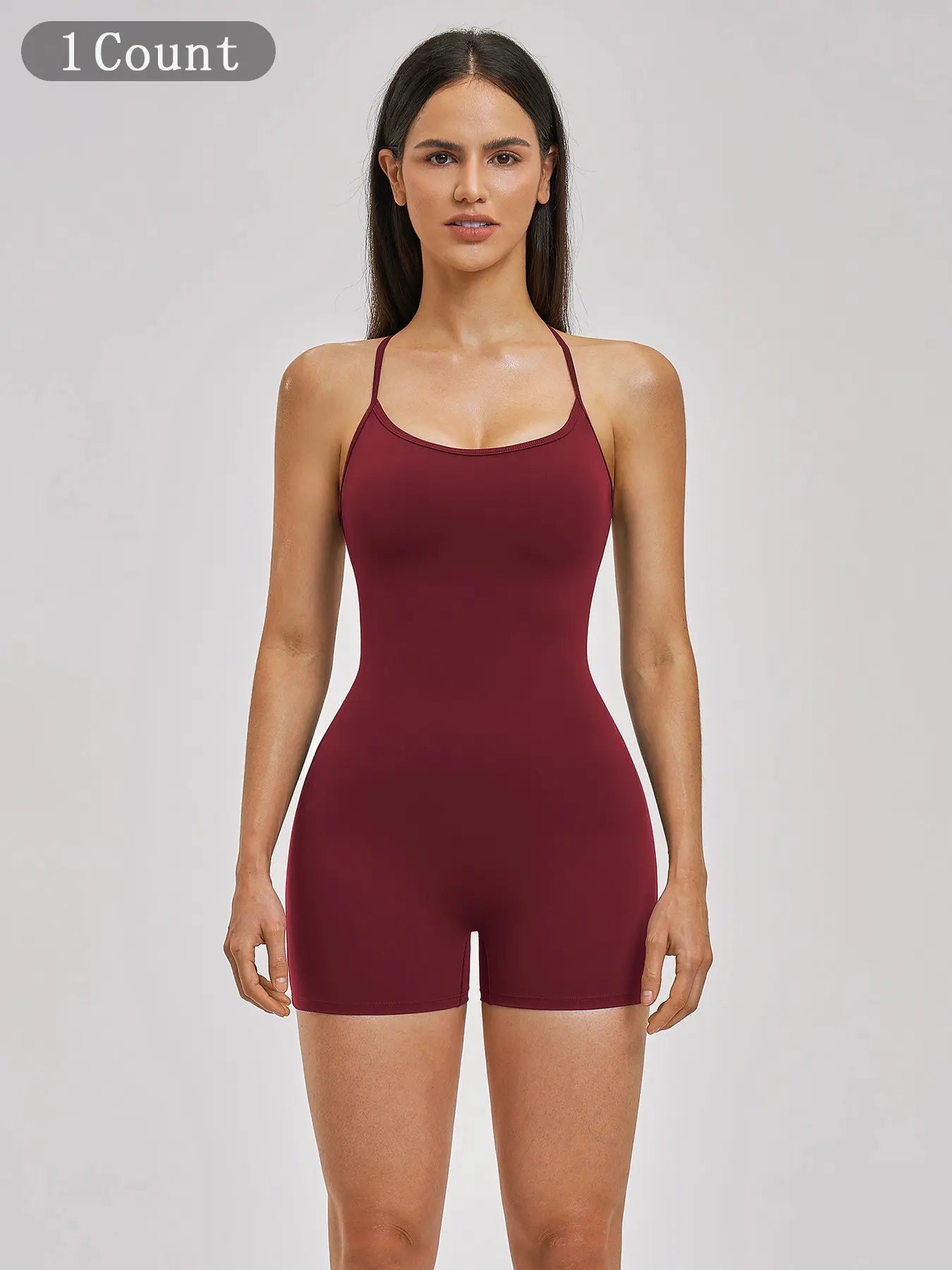 European and American Style Two-Piece Colorblock Halter Sports Jumpsuit, One-Piece Yoga - image 3