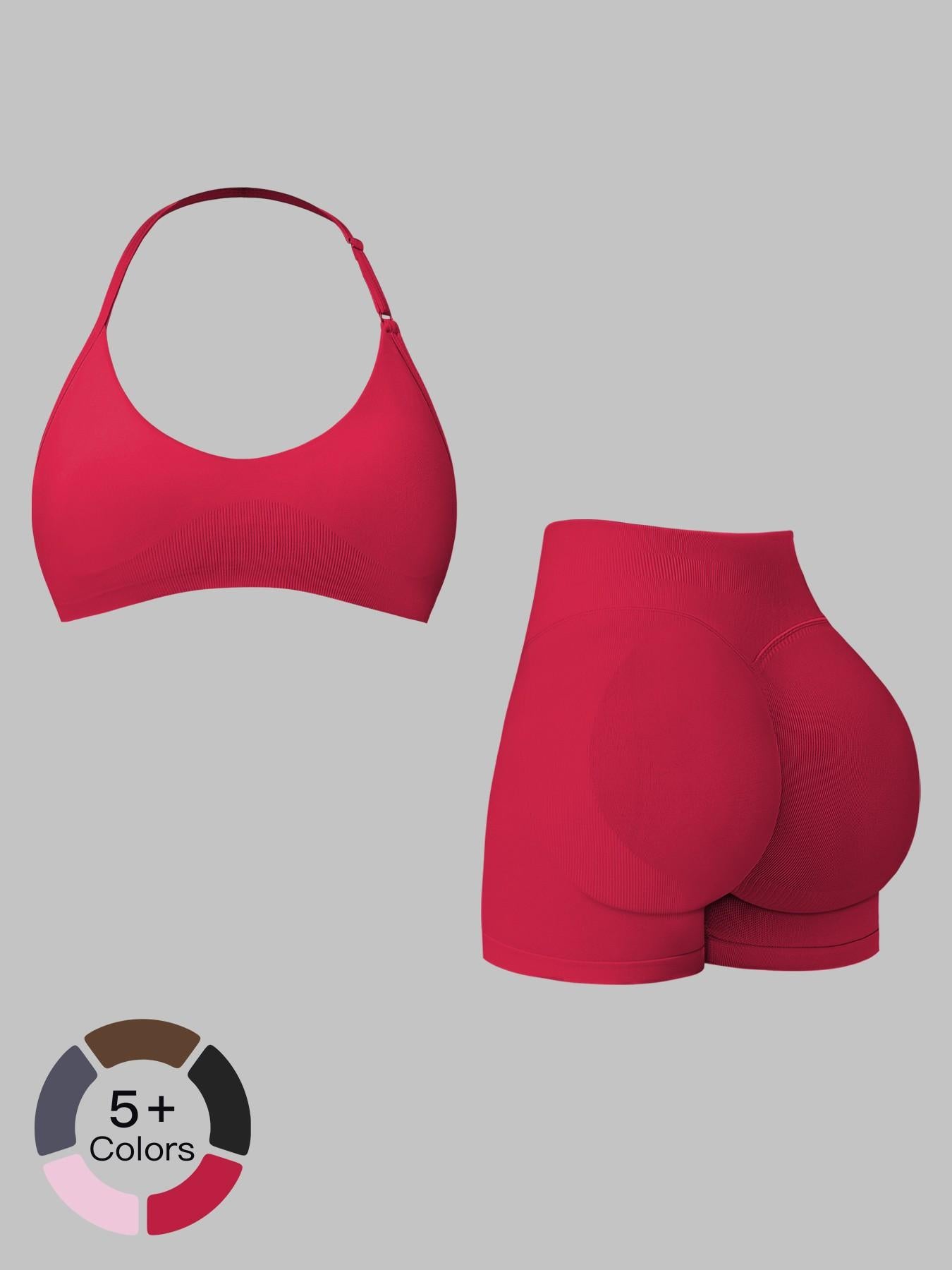 European and American Style Yoga Set for Women, Waist Cinching Tight Fit Peach Butt Quick-Dry Running… - image 20