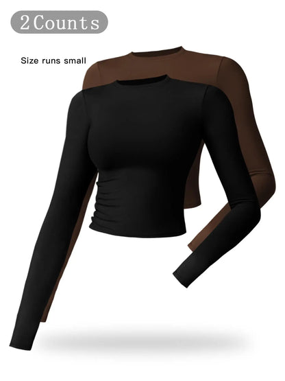 Women's Compression Sports Tee - Quick Drying Long Sleeve