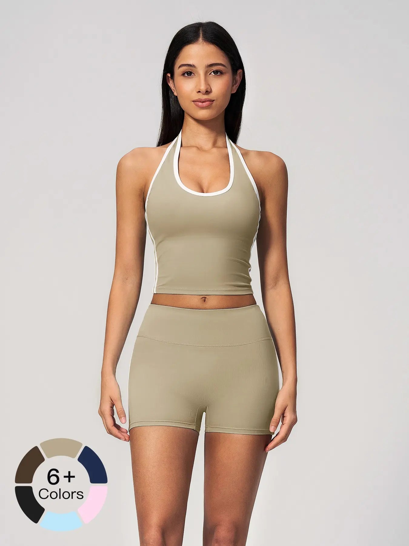 Bare Feel Yoga Set, Colorblock Pilates Training Wear