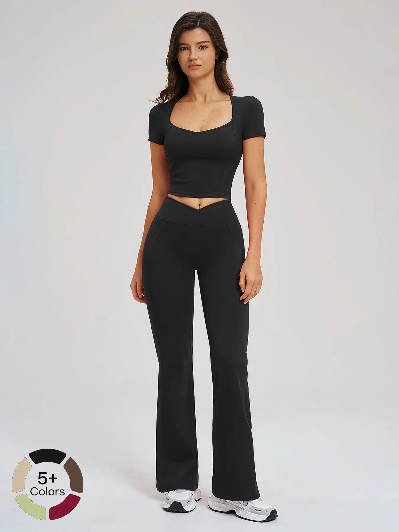 Women's Yoga Set, Naked Feeling Tight-Fitting Fashion Casual Outdoor Running Sports Suit
