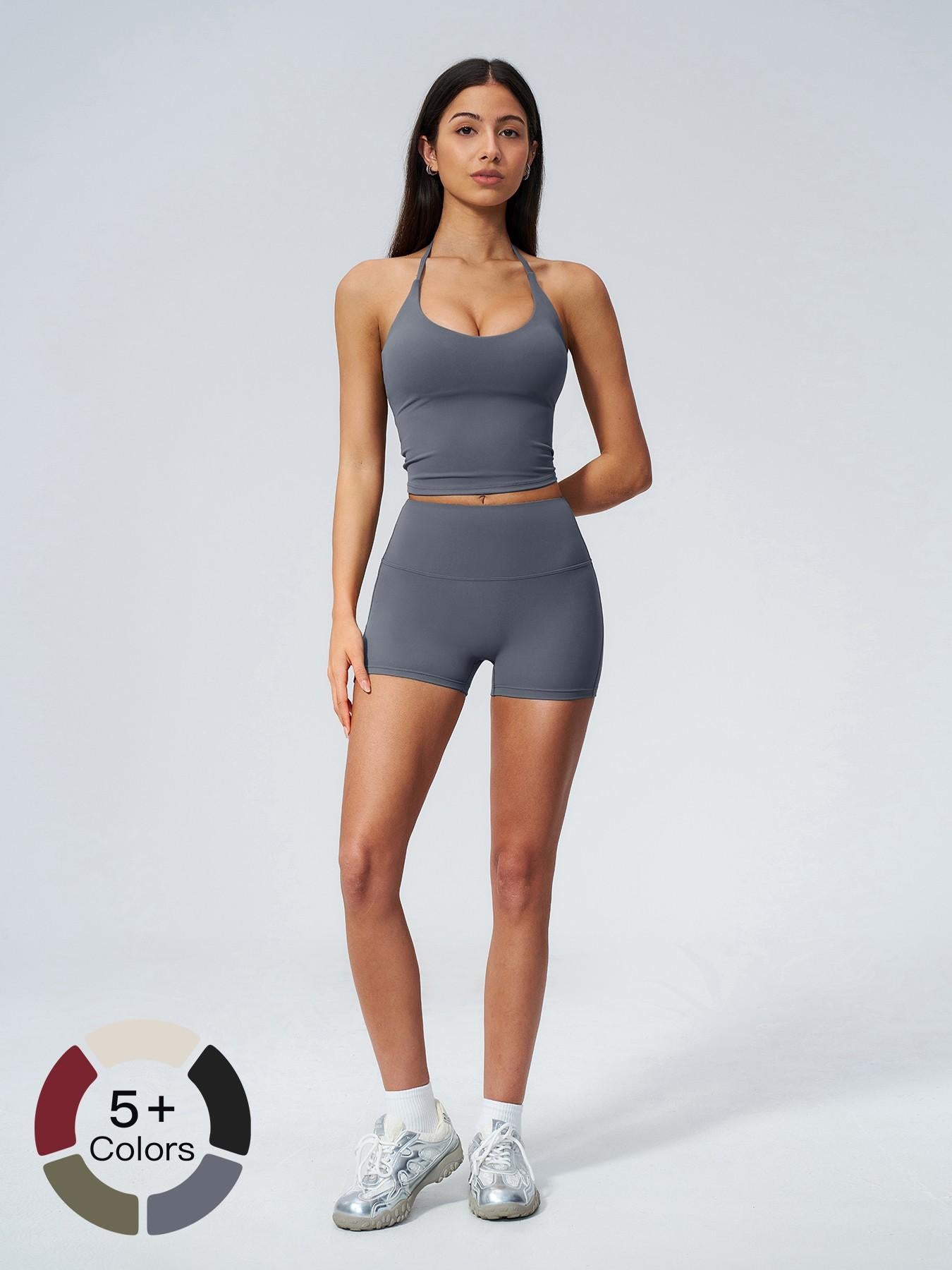 Women's Yoga Set with Padded Bra, Backless High-Waisted Quick-Dry Sportswear - image 21