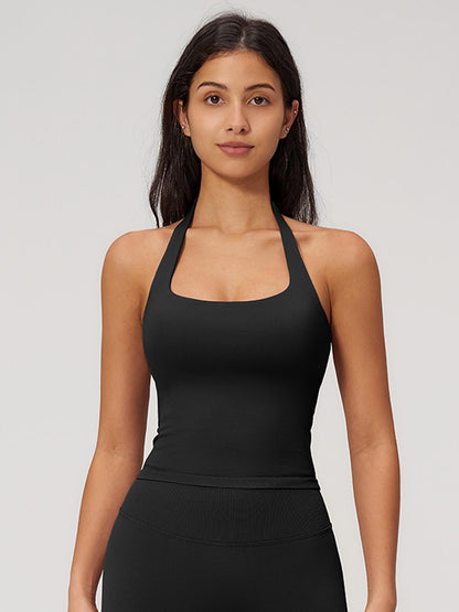 Women's New Halter Yoga Tank Top, Outdoor Square Sport Fitness Tight Quick-Dry Vest - image 19