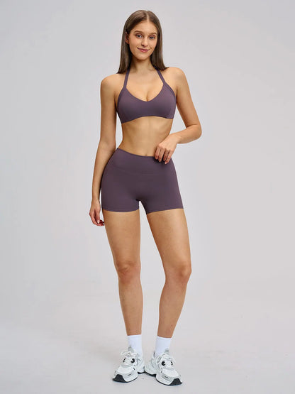 Cross-Border Brushed Yoga Set, Hollow Back Halter Top - image 6