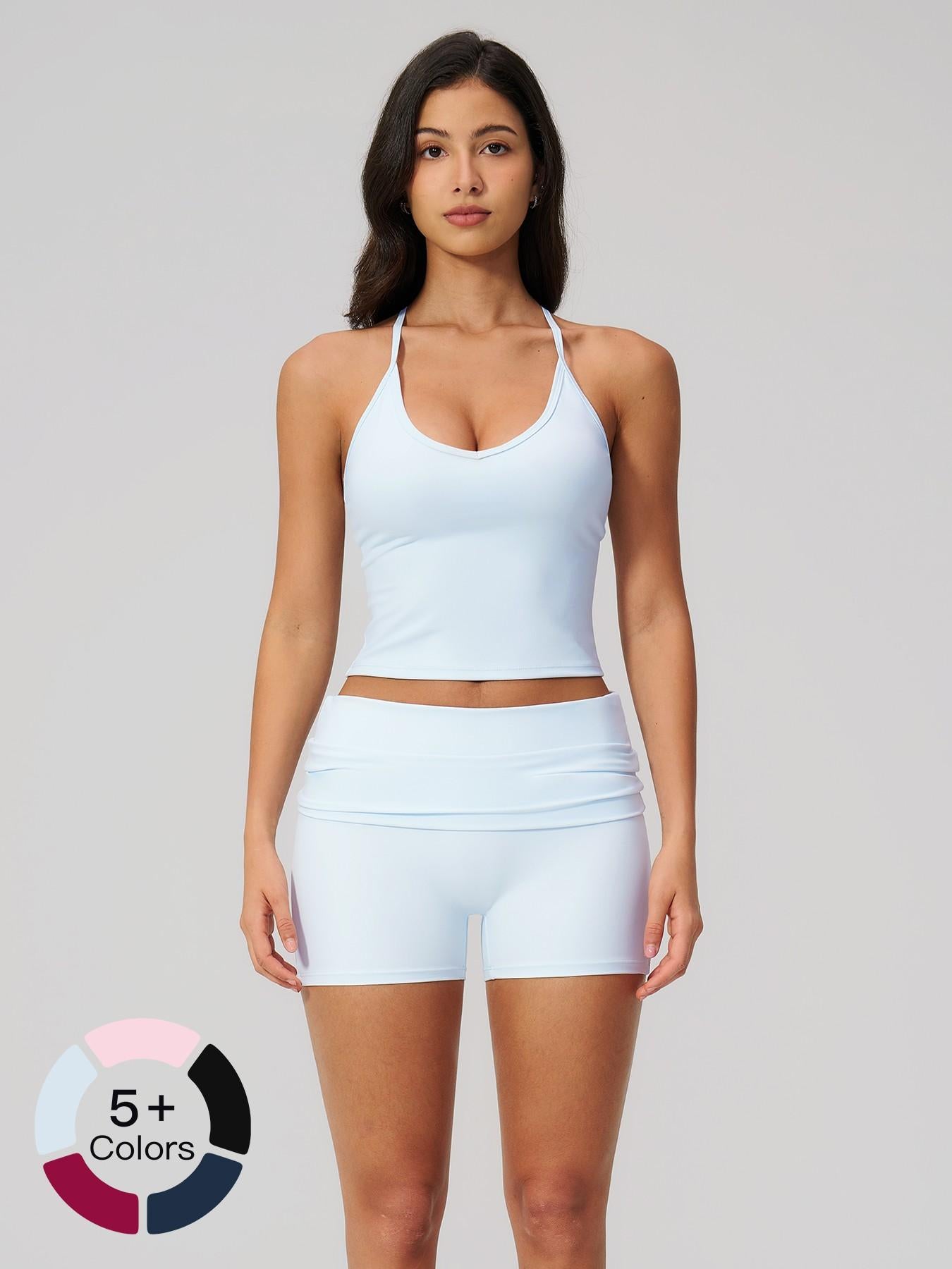 Cross-Border Fuzzy Yoga Set, Halter Backless High-End Fitness Running Sports Yoga Wear - image 20