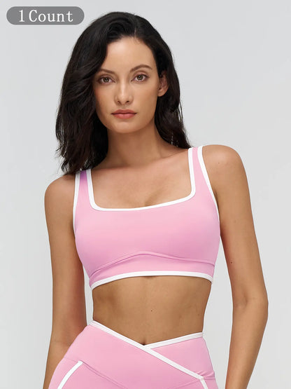 Women's Yoga Bralette, Large Square Neckline