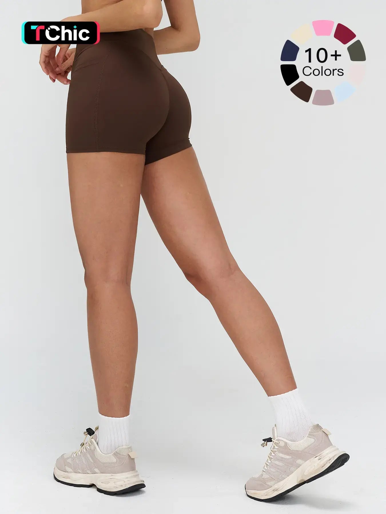 High Waist Yoga Shorts, Cross-Waist Tight-Fitting Yoga Pants