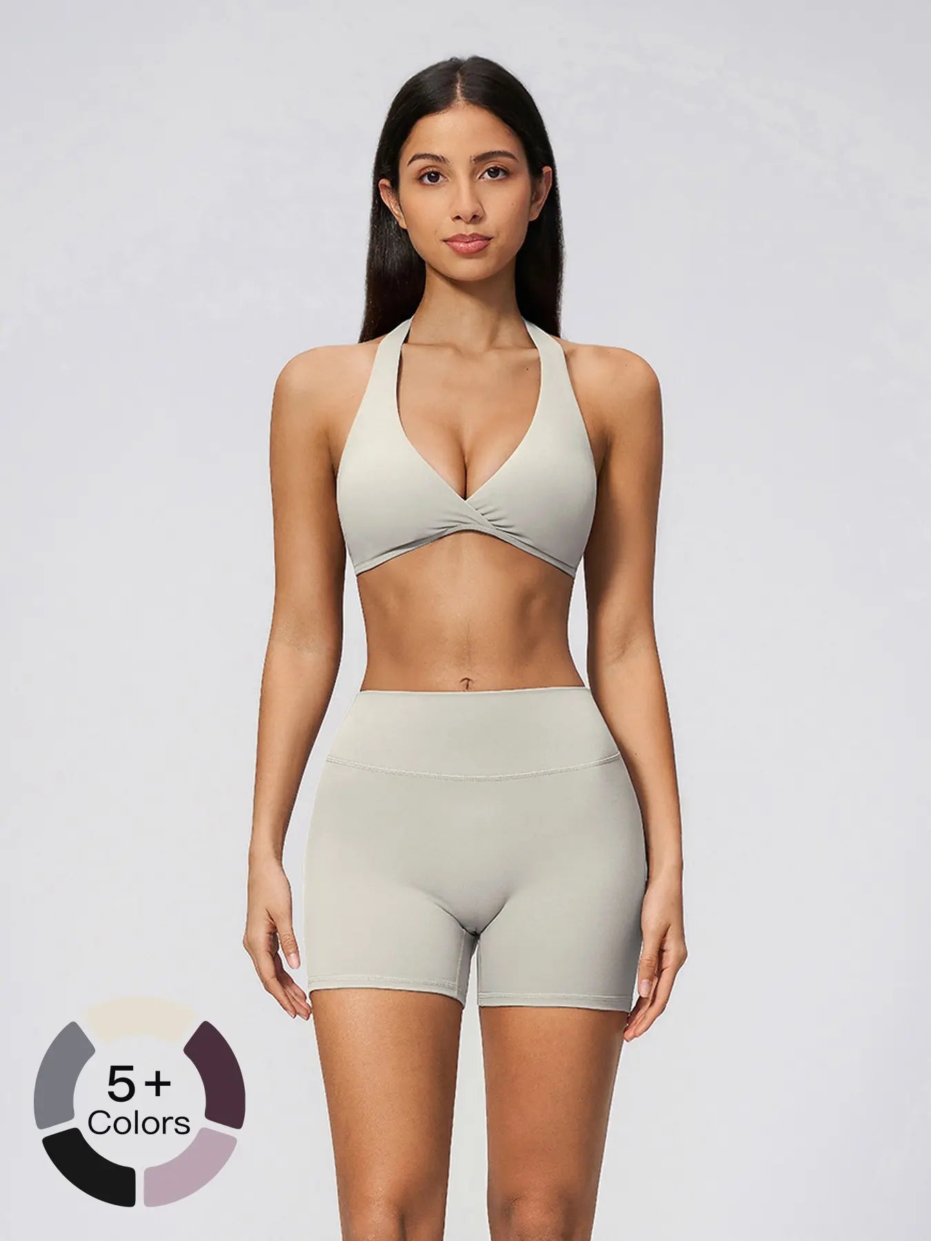 Summer New Athletic Yoga Set Deep V Lift Butt Slimming Running Sports Three-Quarter Pants, Women's Yoga