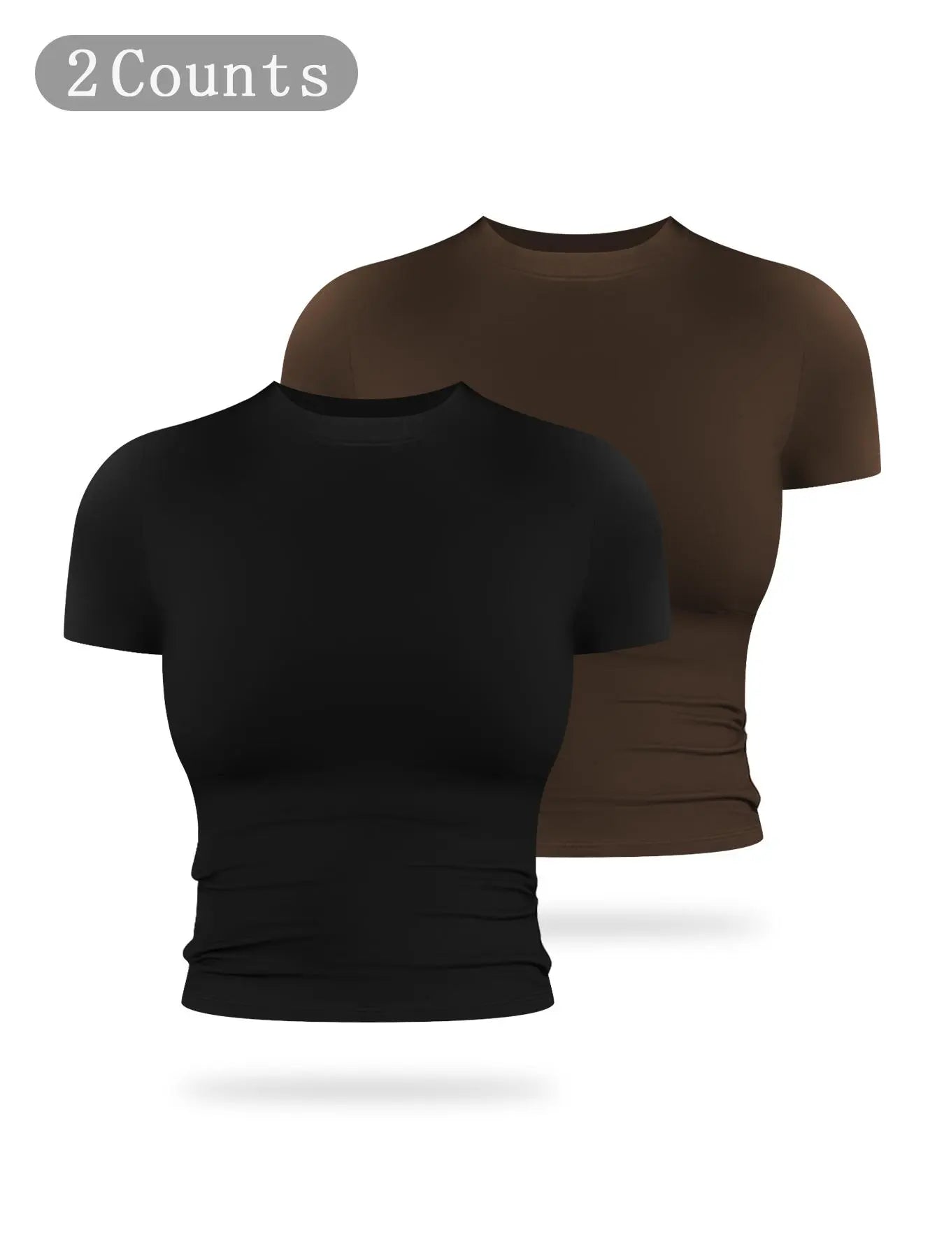 Women's Solid Color Sports Tee, Fitness Sport Top