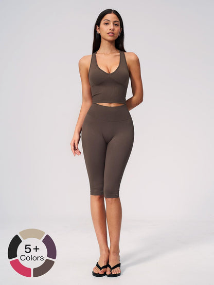 Women's Yoga Set, High-End V Neck Fitness Wear - image 21