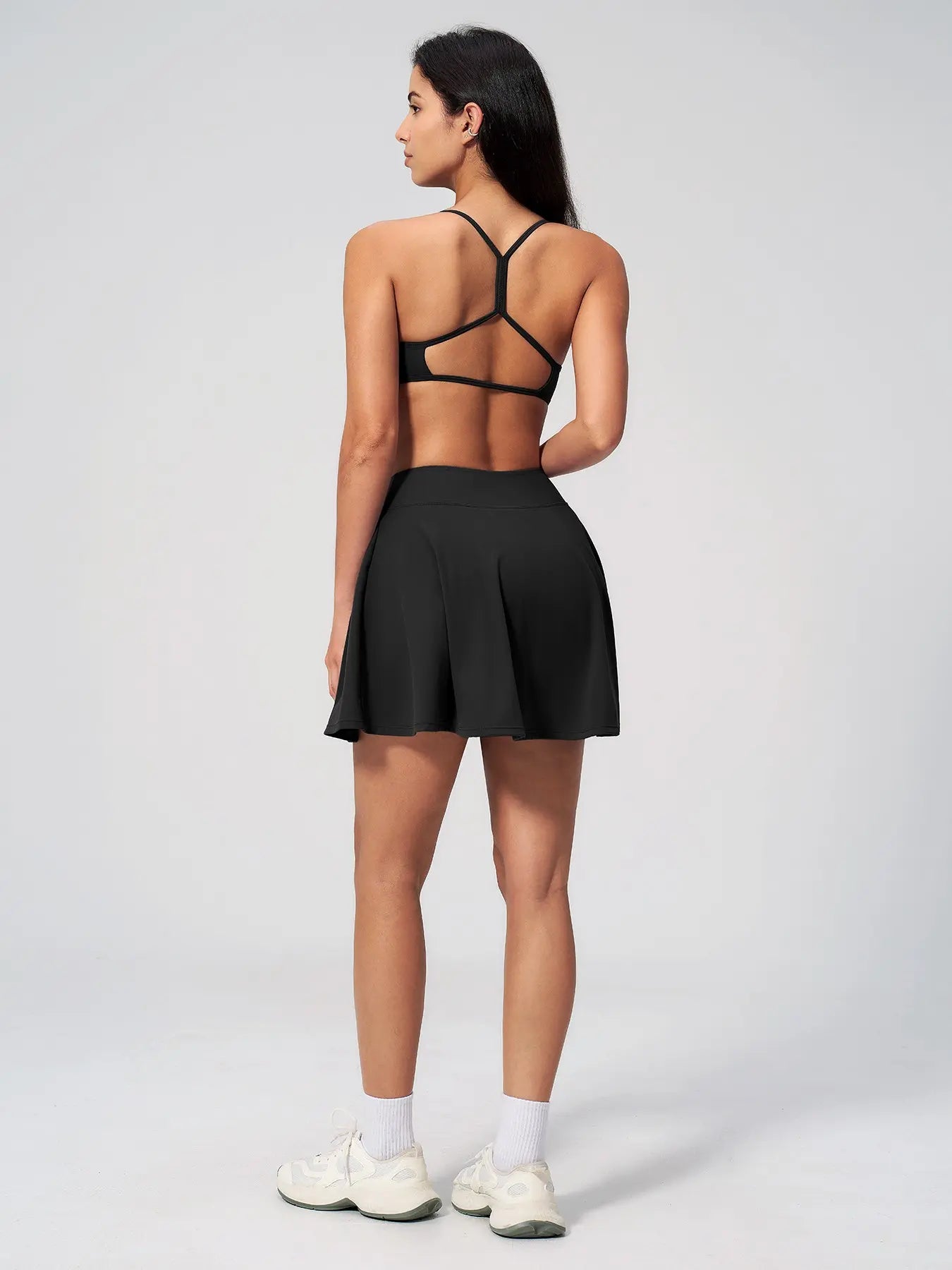 Two-Piece Sports Backless Yoga Set, Anti-Exposure Fake Two-Piece Running Sportswear - image 8