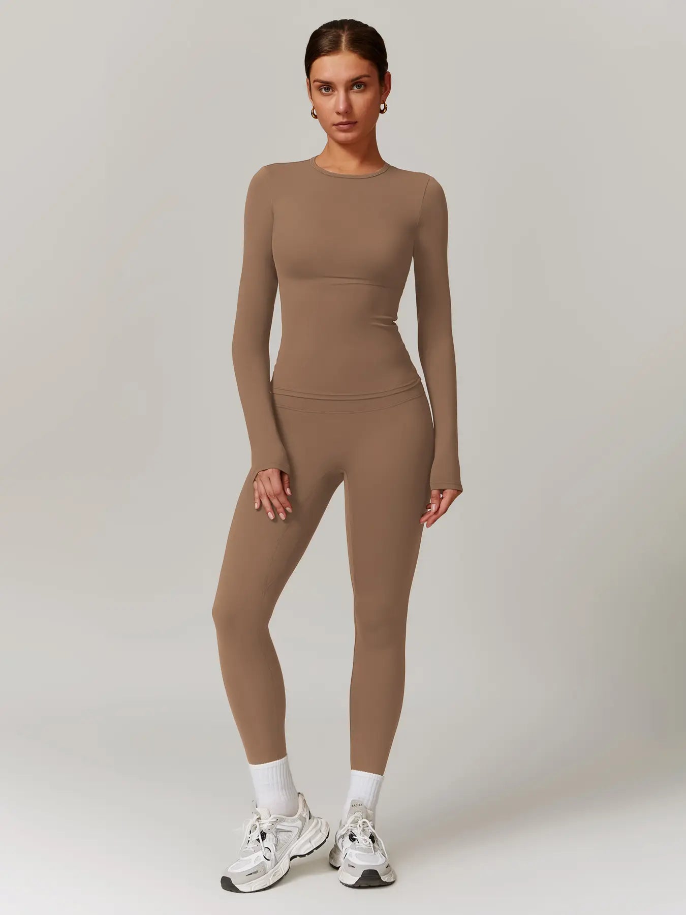 Women’s Quick Dry Long Sleeve & High Waist Leggings Sets for Fitness