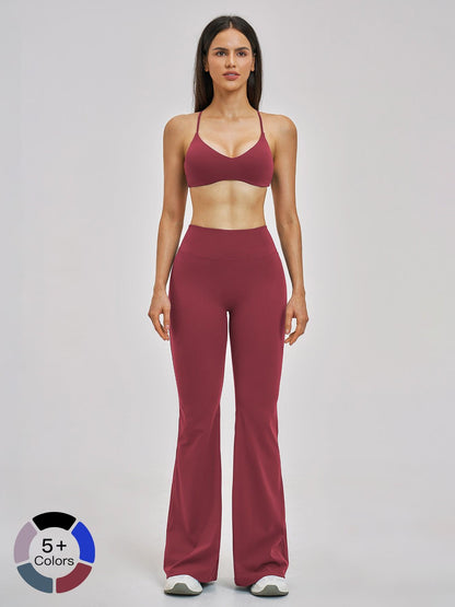 Cross-Border Tight Back Yoga Set, Fleece Fashion Micro Fitness Sports Set - image 21