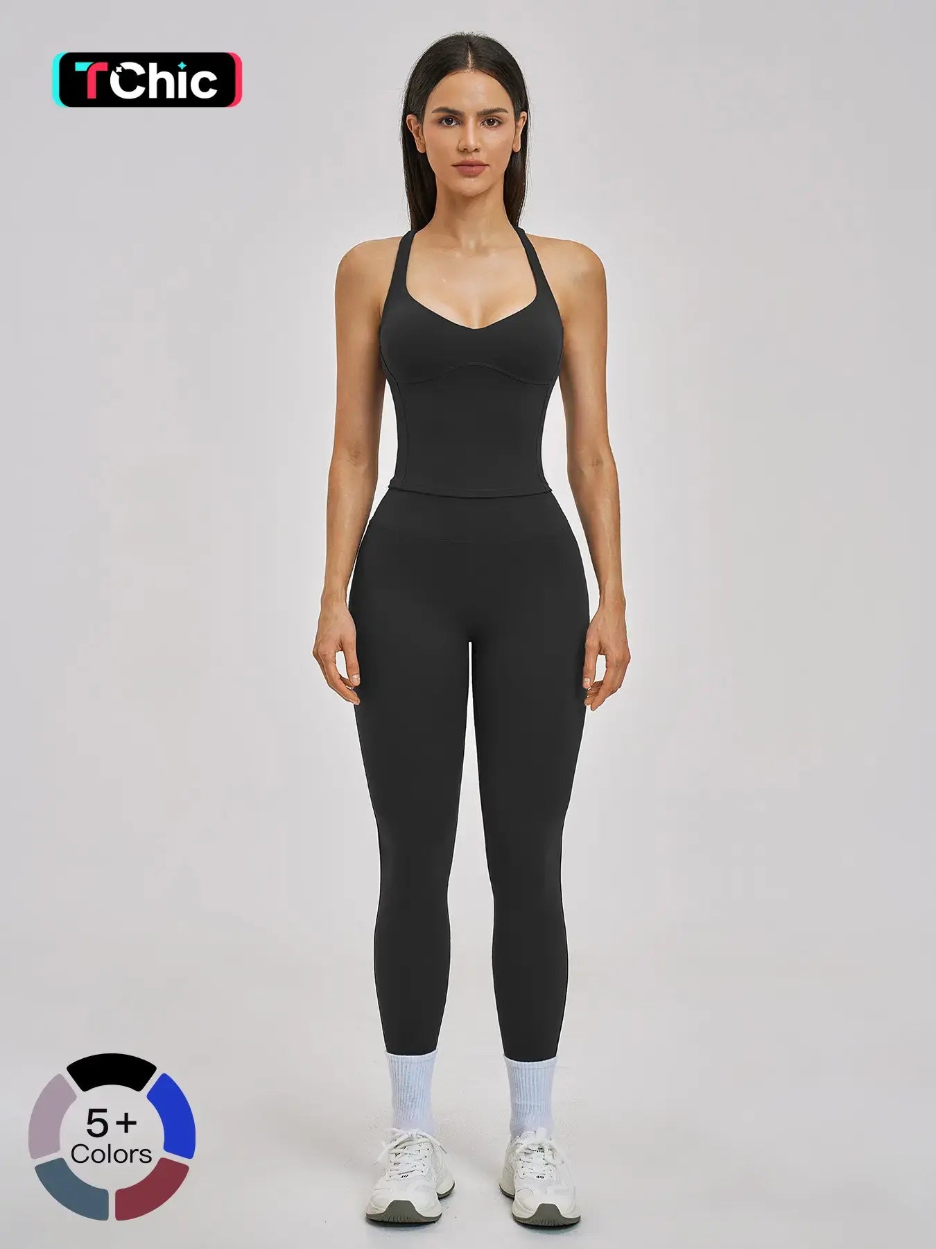 Spring Summer Fleece Sports Set, Cross Back High-End Fitness