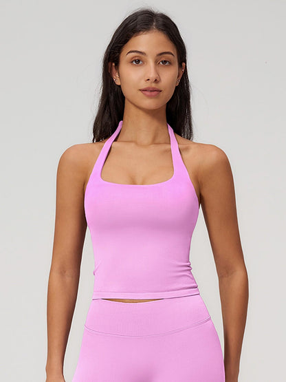 Women's New Halter Yoga Tank Top, Outdoor Square Sport Fitness Tight Quick-Dry Vest - image 18