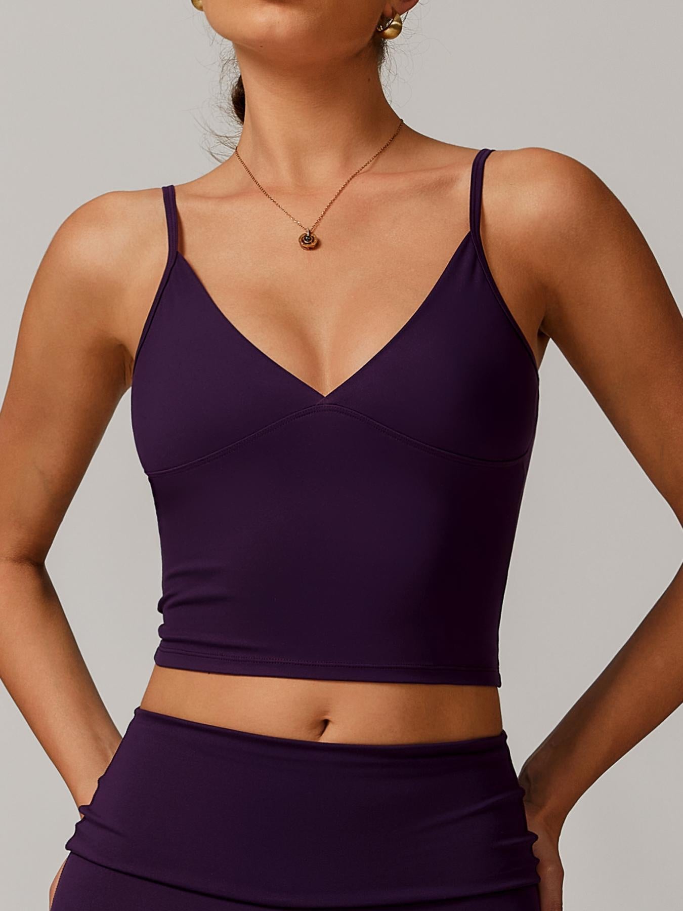 Women's Solid Color Sports Cami Top, Breathable Comfortable Sports Top - image 16