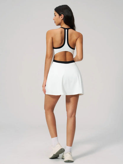 Women's Bare Feel Yoga Dress, Hollow Out Breathable Slim Fit Workout Apparel - image 6