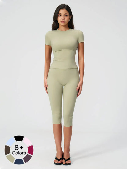 Breathable Tight Yoga Set, High Waist Quick-Dry Fitness Wear