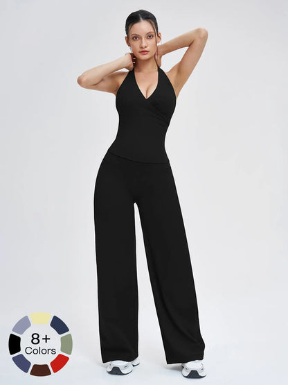 Women's Yoga Set, Medium Backless Tight-Fitting Design