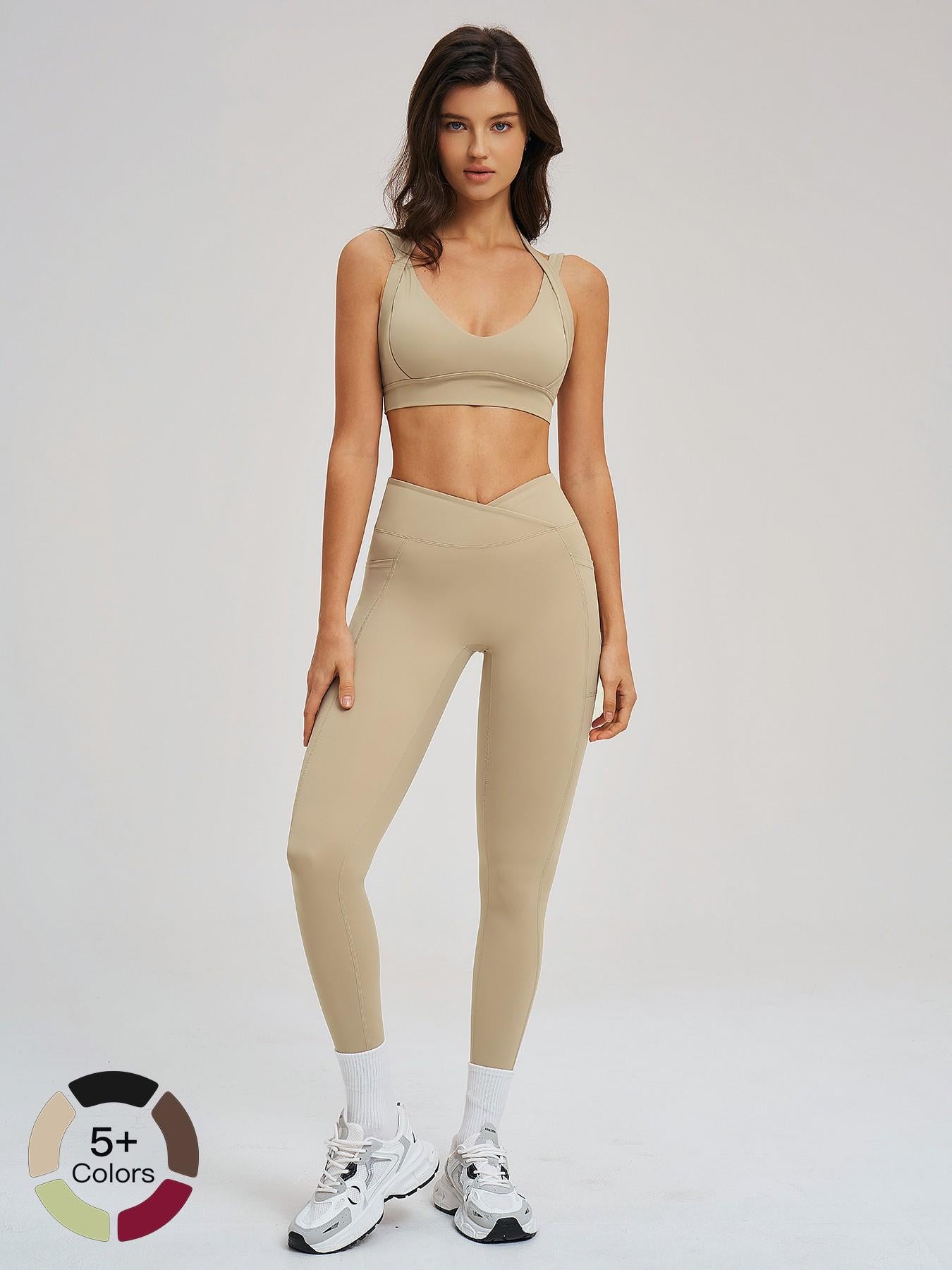 High-End Feel Yoga Set, Tight-Fitting Backless Sporty High Stretch Fashion Yoga Clothes - image 21