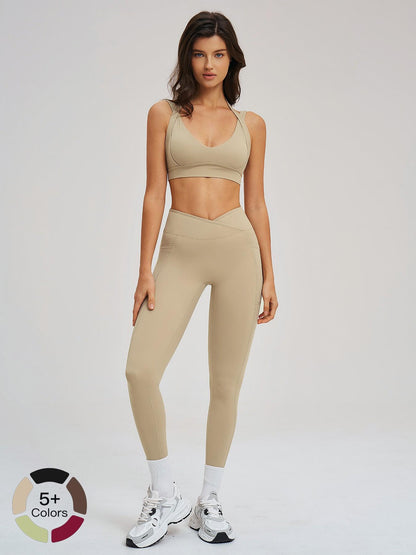 High-End Feel Yoga Set, Tight-Fitting Backless Sporty High Stretch Fashion Yoga Clothes - image 21