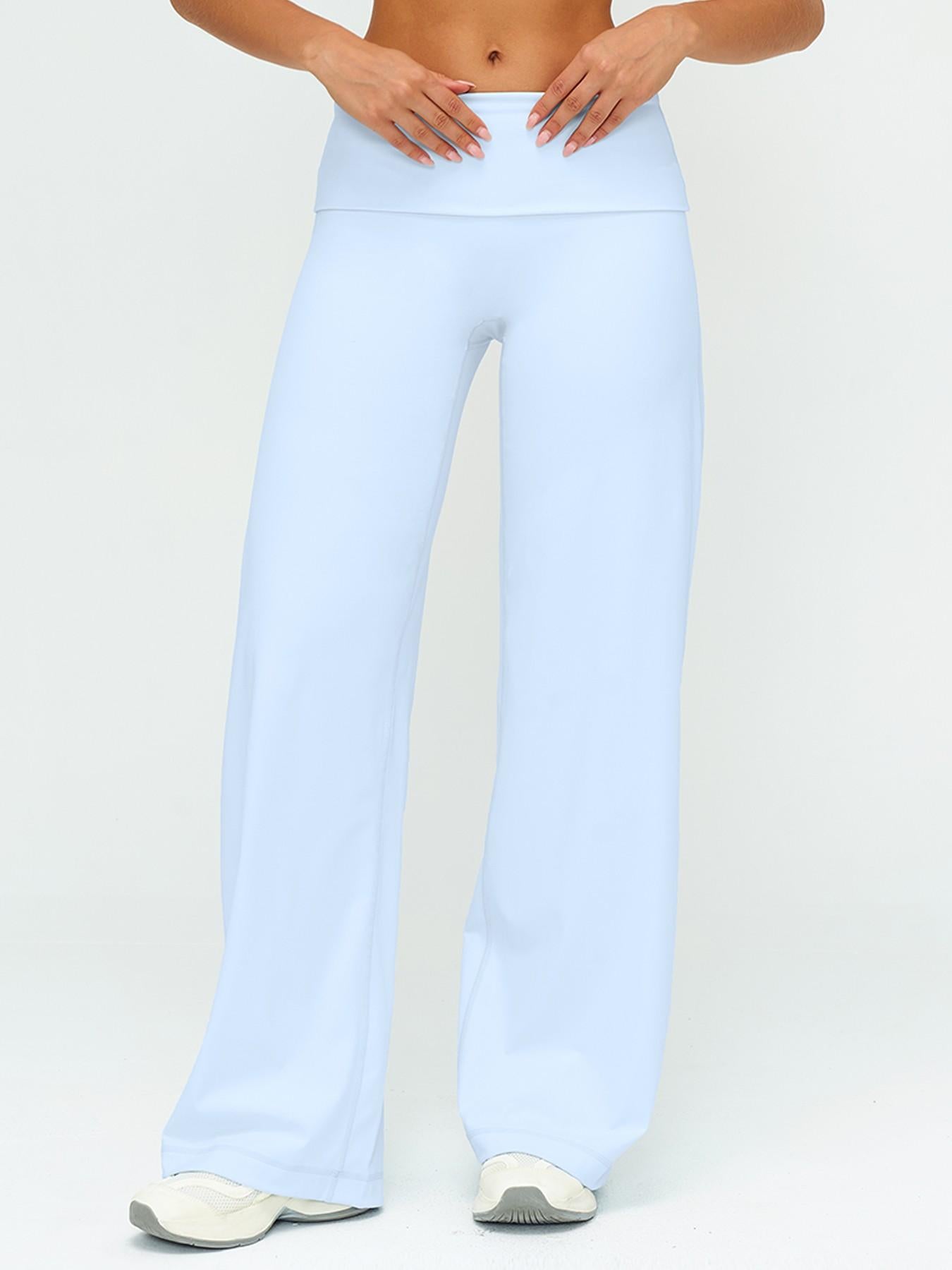Fleece Long Pants, Folded Waist Loose Wide Leg Slimming Pants - image 15