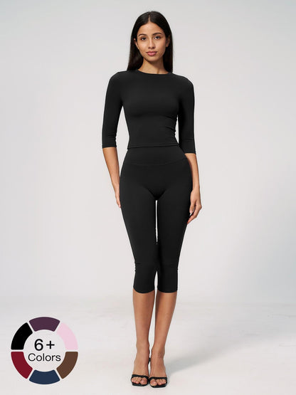 Women's New Fleece Sports Two-Piece Set, High-Waist Slim-Fit for Pilates - image 23