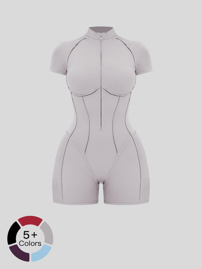 European and American Cross-Border Fitness One-Piece, Stand Collar Zipper - image 21