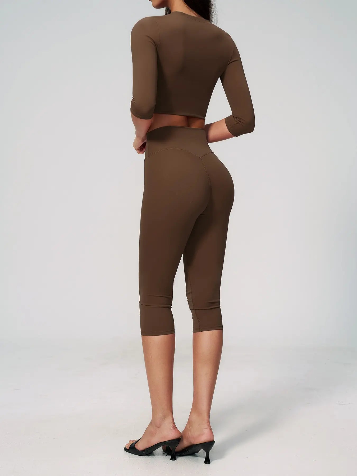 Women's New Fleece Sports Two-Piece Set, High-Waist Slim-Fit for Pilates - image 9