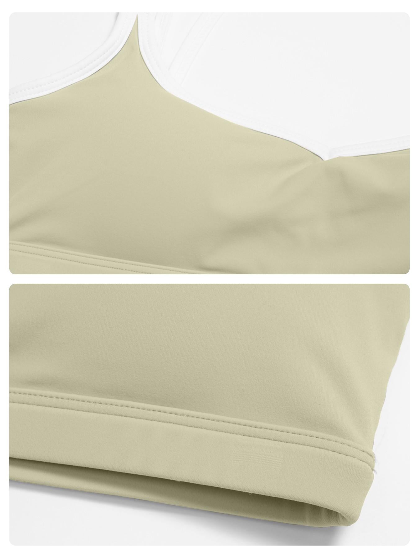Colorblock Skin-Touch Sports Bra, Quick-Dry Tight-Fitting Cross-Back Sport Tank Top - image 13
