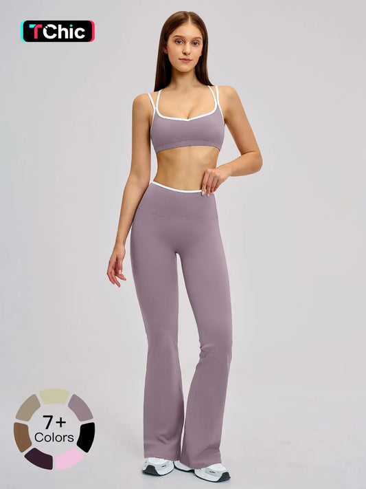 Women's Sporty Yoga Set, Tight-Fitting Backless Design